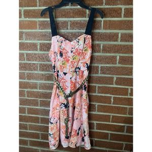 Candies Juniors Dress Rose Pink Coral Sweetheart Belted 3